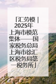 汇劳模｜2025年上海市模范集体——国家税务总局上海市徐汇区税务局第一税务所