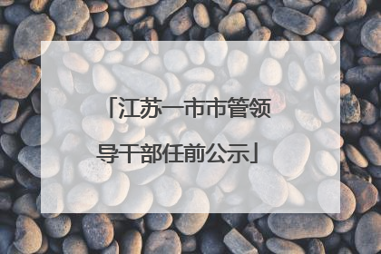 江苏一市市管领导干部任前公示