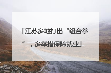 江苏多地打出“组合拳”，多举措保障就业