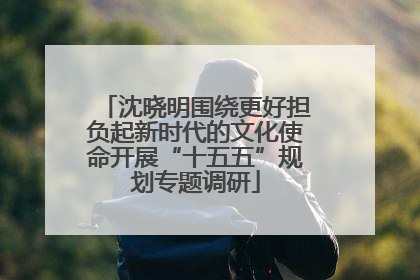 沈晓明围绕更好担负起新时代的文化使命开展“十五五”规划专题调研
