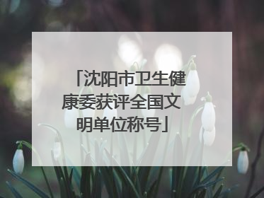 沈阳市卫生健康委获评全国文明单位称号