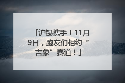 沪锡携手！11月9日，跑友们相约“吉象”赛道！