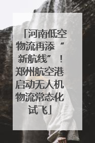 河南低空物流再添“新航线”！郑州航空港启动无人机物流常态化试飞