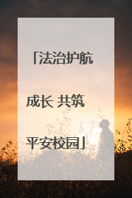 法治护航成长 共筑平安校园