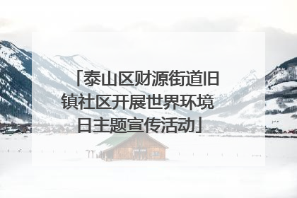 泰山区财源街道旧镇社区开展世界环境日主题宣传活动