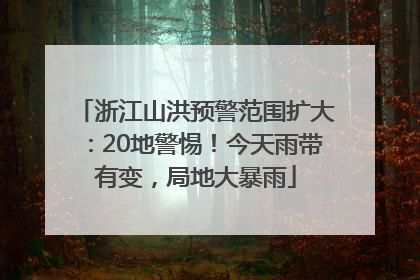 浙江山洪预警范围扩大：20地警惕！今天雨带有变，局地大暴雨