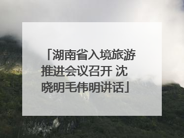 湖南省入境旅游推进会议召开 沈晓明毛伟明讲话