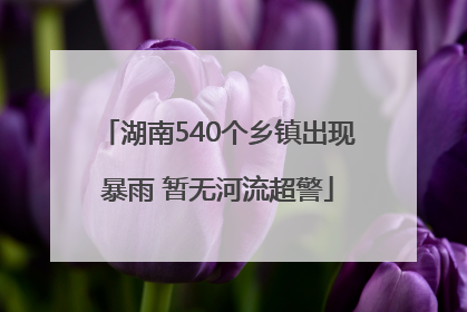 湖南540个乡镇出现暴雨 暂无河流超警