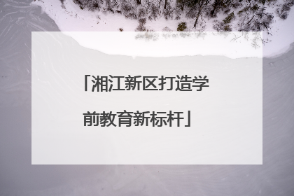 湘江新区打造学前教育新标杆