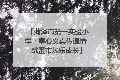 菏泽市第一实验小学：童心义卖传温情 跳蚤市场乐成长