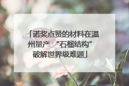 诺奖点赞的材料在温州量产 “石榴结构”破解世界级难题