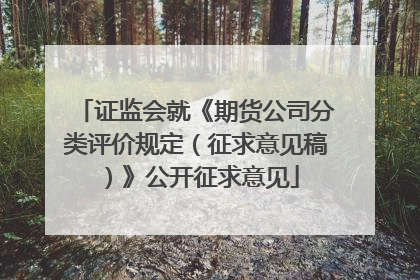 证监会就《期货公司分类评价规定（征求意见稿）》公开征求意见