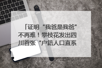 证明“我爸是我爸”不再难！攀枝花发出四川首张“户籍人口直系亲属关系谱”