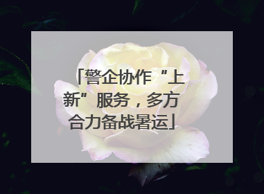 警企协作“上新”服务，多方合力备战暑运