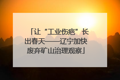 让“工业伤疤”长出春天——辽宁加快废弃矿山治理观察