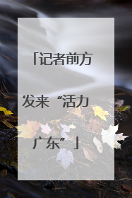 记者前方发来“活力广东”