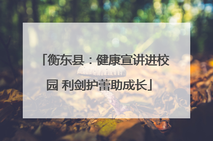 衡东县：健康宣讲进校园 利剑护蕾助成长