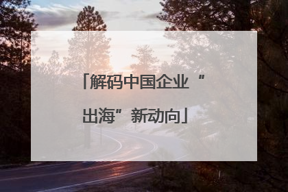 解码中国企业“出海”新动向