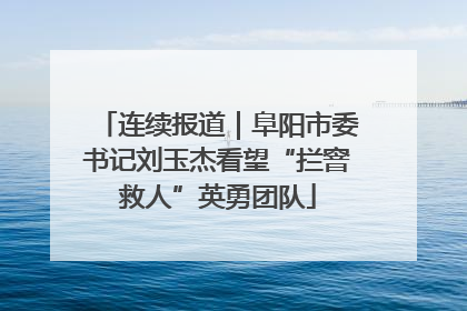 连续报道｜阜阳市委书记刘玉杰看望“拦窨救人”英勇团队
