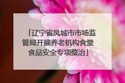 辽宁省凤城市市场监管局开展养老机构食堂食品安全专项整治