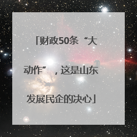 财政50条“大动作”，这是山东发展民企的决心