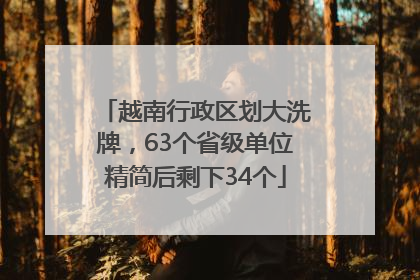 越南行政区划大洗牌，63个省级单位精简后剩下34个