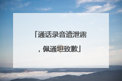 通话录音遭泄露，佩通坦致歉