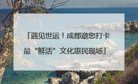 遇见世运！成都邀您打卡最“鲜活”文化惠民现场