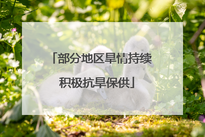 部分地区旱情持续 积极抗旱保供