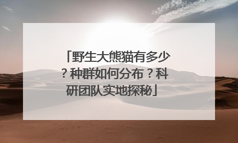 野生大熊猫有多少？种群如何分布？科研团队实地探秘