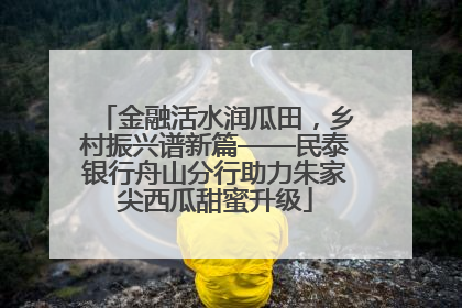 金融活水润瓜田，乡村振兴谱新篇——民泰银行舟山分行助力朱家尖西瓜甜蜜升级
