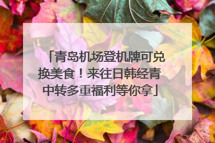 青岛机场登机牌可兑换美食！来往日韩经青中转多重福利等你拿