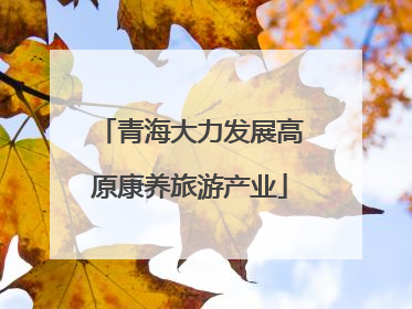 青海大力发展高原康养旅游产业