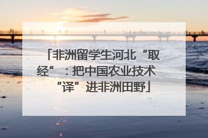 非洲留学生河北“取经”：把中国农业技术“译”进非洲田野