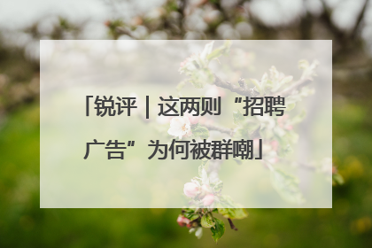 锐评｜这两则“招聘广告”为何被群嘲