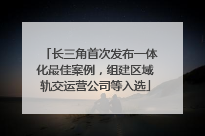 长三角首次发布一体化最佳案例，组建区域轨交运营公司等入选