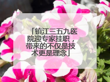 镇江三五九医院迎专家挂职，带来的不仅是技术更是理念