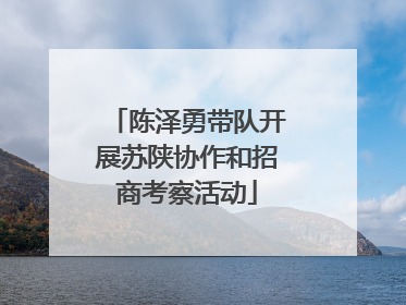 陈泽勇带队开展苏陕协作和招商考察活动
