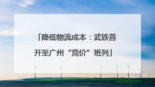 降低物流成本：武铁首开至广州“竞价”班列