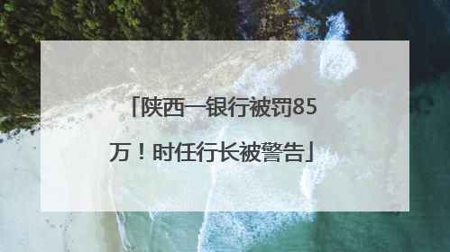陕西一银行被罚85万！时任行长被警告