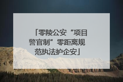 零陵公安“项目警官制”零距离规范执法护企安