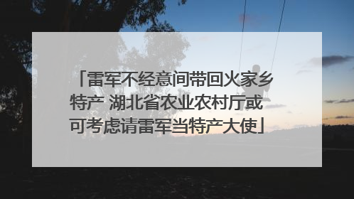 雷军不经意间带回火家乡特产 湖北省农业农村厅或可考虑请雷军当特产大使