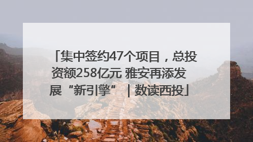 集中签约47个项目，总投资额258亿元 雅安再添发展“新引擎”｜数读西投
