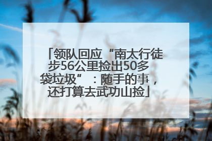 领队回应“南太行徒步56公里捡出50多袋垃圾”：随手的事，还打算去武功山捡