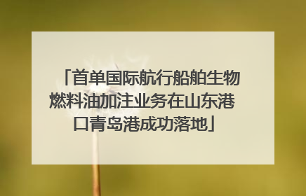 首单国际航行船舶生物燃料油加注业务在山东港口青岛港成功落地