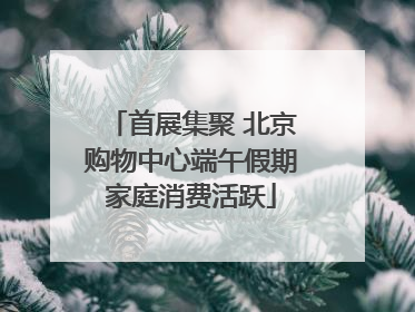 首展集聚 北京购物中心端午假期家庭消费活跃
