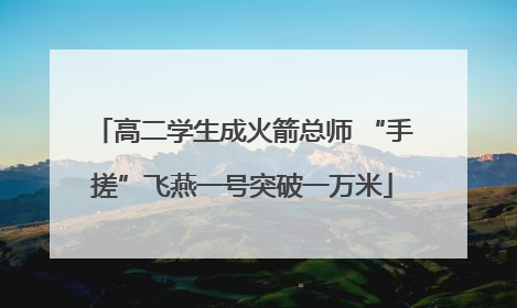 高二学生成火箭总师 “手搓”飞燕一号突破一万米