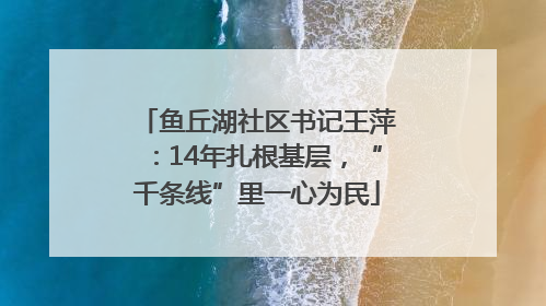 鱼丘湖社区书记王萍：14年扎根基层，“千条线”里一心为民