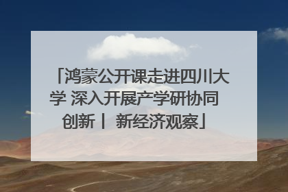 鸿蒙公开课走进四川大学 深入开展产学研协同创新丨 新经济观察