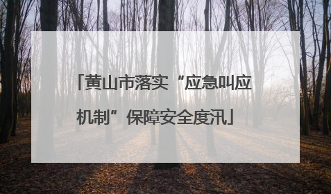 黄山市落实“应急叫应机制”保障安全度汛